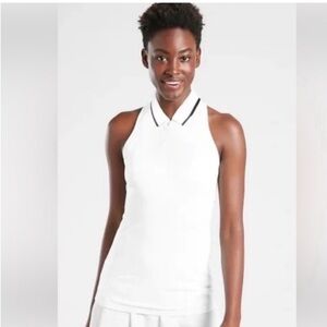 NWT Athleta  White Sleeveless Polo Momentum Tank 
Sz Small
